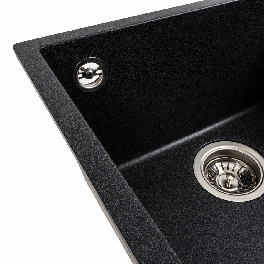 Гранитная мойка для кухни Platinum 4040 RUBA матовый карбон
