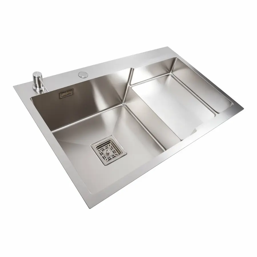 Кухонная мойка 78*50С L нержавейка Platinum Handmade (углубленная полка, 3.0/1.0 мм)