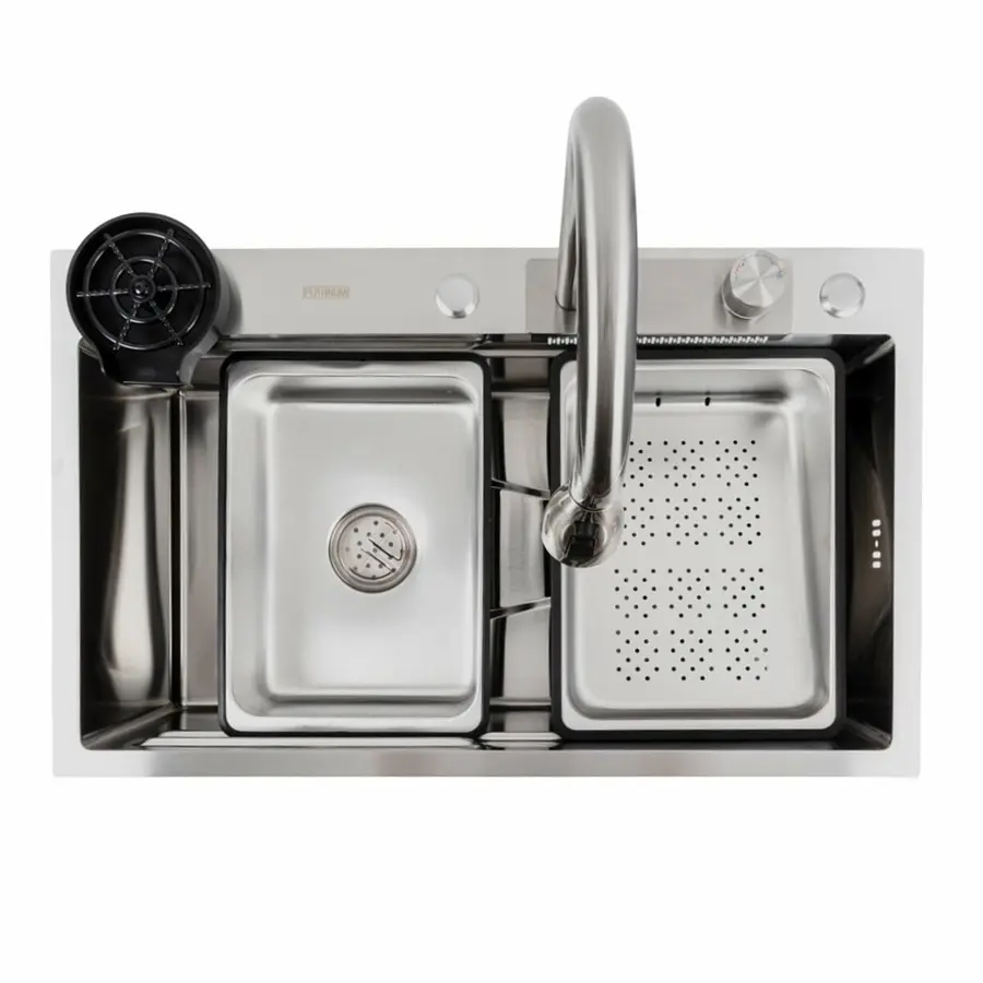 Кухонная мойка нержавейка CM 75*46A Platinum Handmade "Водопад"