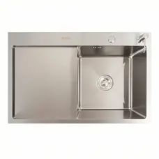 Кухонна мийка CM 78*50 R нержавійка VALESO Handmade (круглий сифон 3,0/0,8)