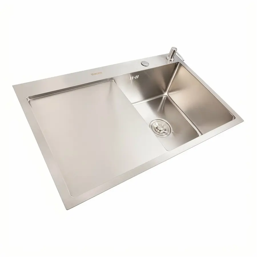 Кухонна мийка CM 78*50 R нержавійка VALESO Handmade (круглий сифон 3,0/0,8)