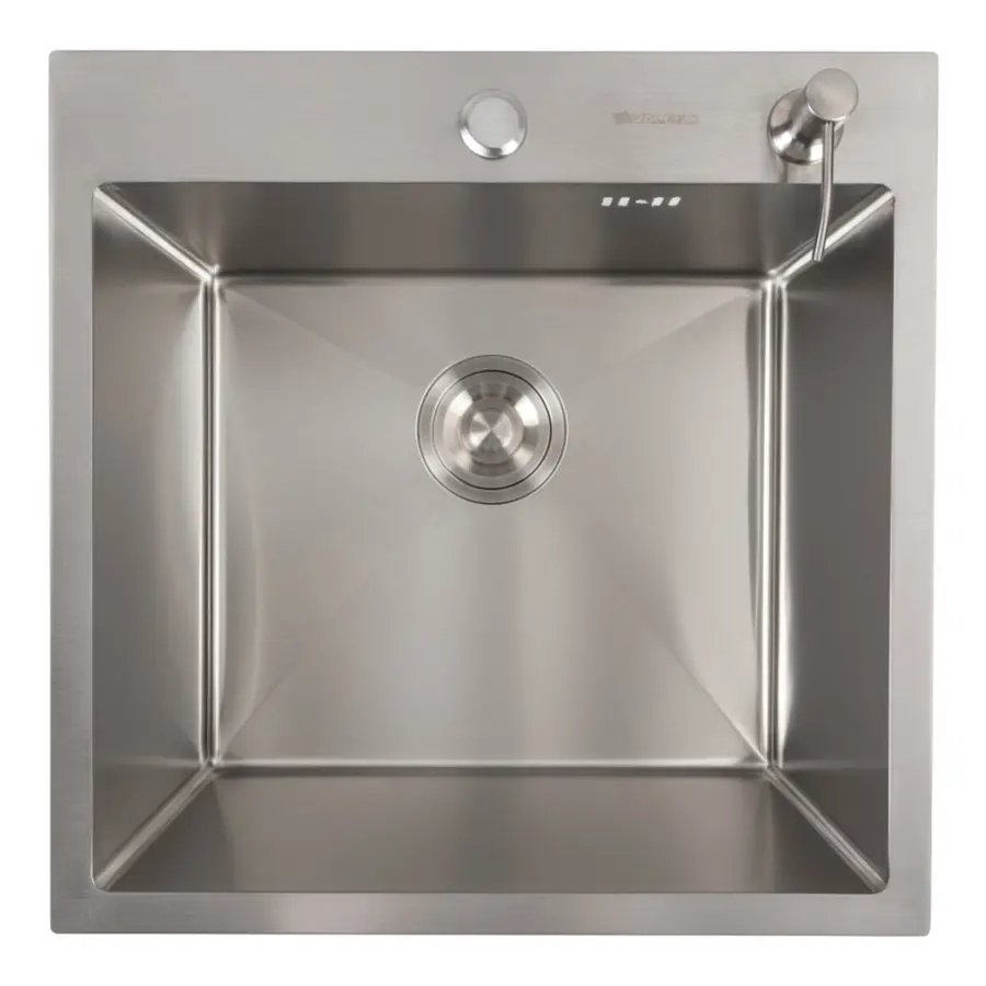 Кухонная мойка 50*50 нержавейка Valeso Handmade (сифон круглый, 3,0/0,8)