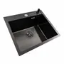 Кухонна мийка 50*45 PVD чорна VALESO Handmade (сифон круглий, 3,0/0,8)