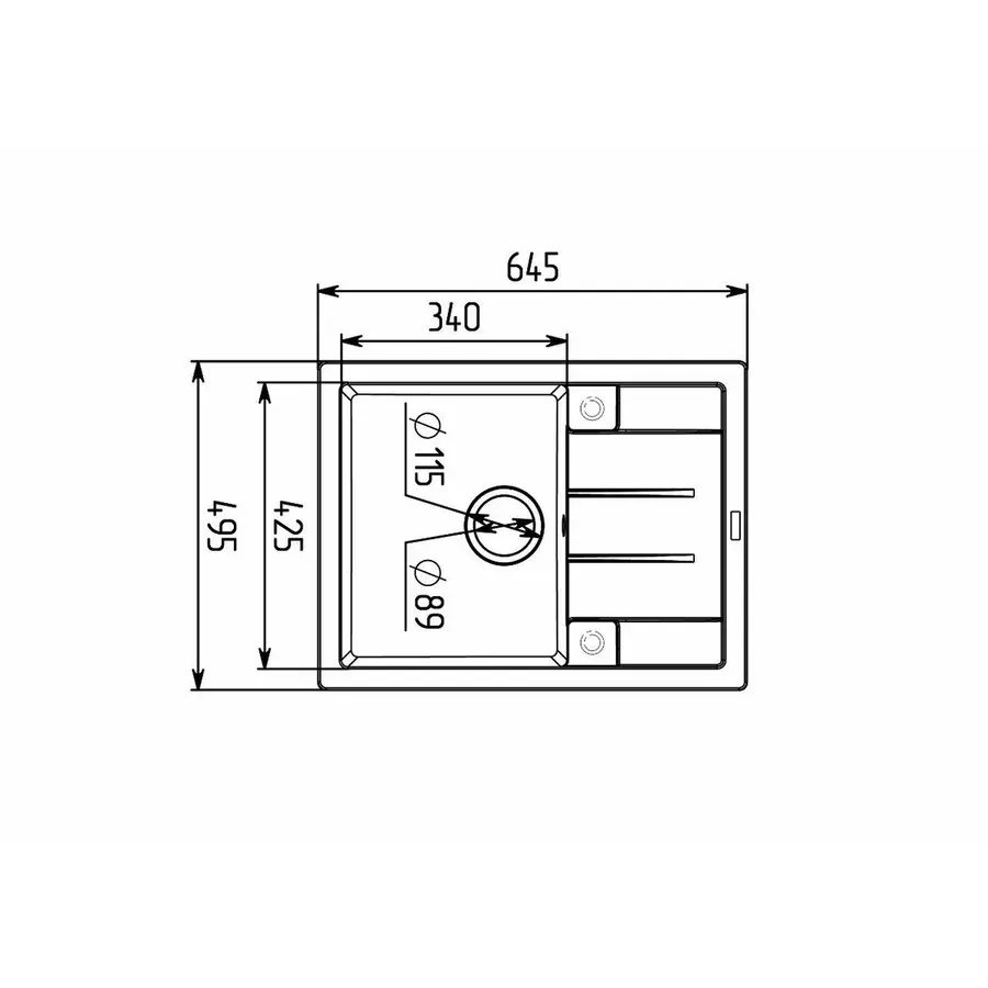 Гранитная мойка для кухни VALESO INTENSO 6550 матовая Антрацит