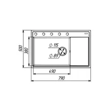 Гранітна мийка для кухні VALESO AZURIT 7950 матова Білосніжна