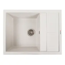 Гранітна мийка для кухні VALESO LOTOS 6550 матова Біла в крапку