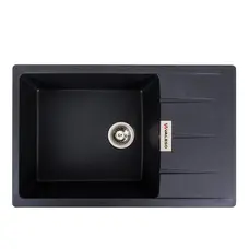 Гранітна мийка для кухні VALESO 7850 ROMA матовий Карбон