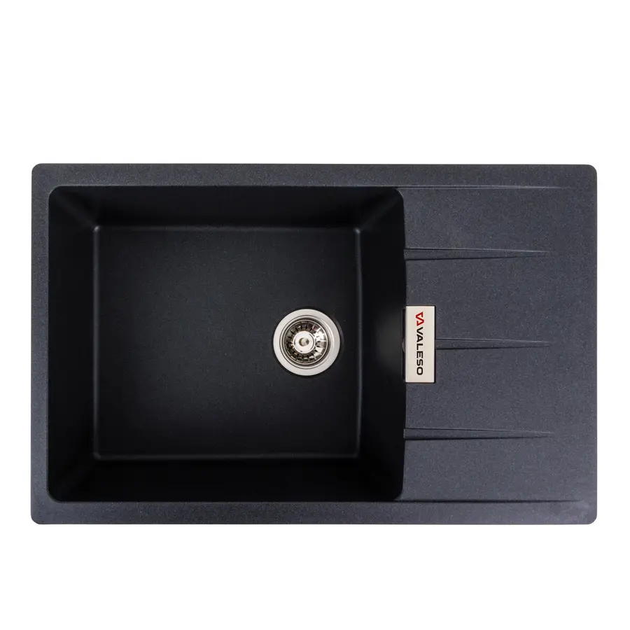 Гранітна мийка для кухні VALESO 7850 ROMA матовий Карбон