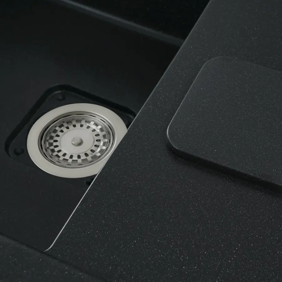 Гранітна мийка для кухні VALESO CUBE 7850 матова Чорний металік