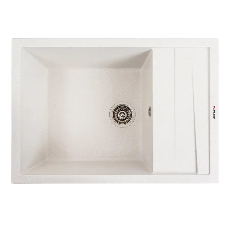 Гранитная мойка для кухни VALESO CASCADA 7050 матовая Белая в точку