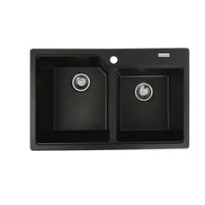 Гранитная мойка для кухни VALESO HARMONY 7850 матовая Черный металлик