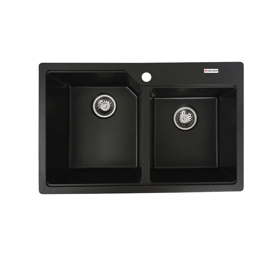 Гранітна мийка для кухні VALESO HARMONY 7850 матова Чорний металік