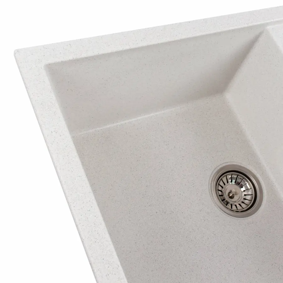 Гранитная мойка для кухни VALESO SELENA 7950 матовая Белая в точку