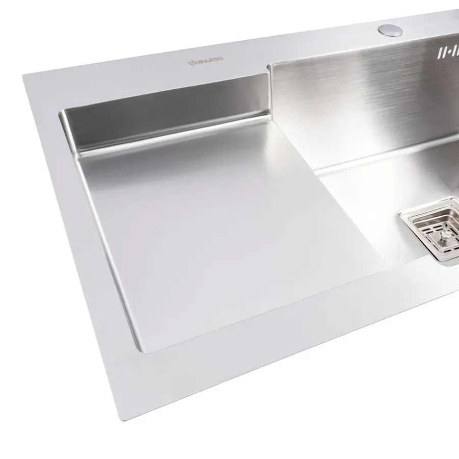 Кухонна мийка нержавійка CM 78*50C R VALESO Handmade з поглибленою полицею (3,0/0,8)