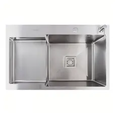 Кухонна мийка нержавійка CM 78*50C R VALESO Handmade з поглибленою полицею (3,0/0,8)