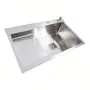 Кухонна мийка нержавійка CM 78*50C R VALESO Handmade з поглибленою полицею (3,0/0,8)