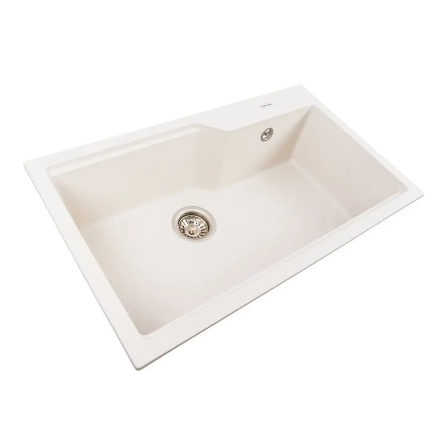 Гранітна мийка для кухні VALESO NIKA 7545 матова Біла в крапку