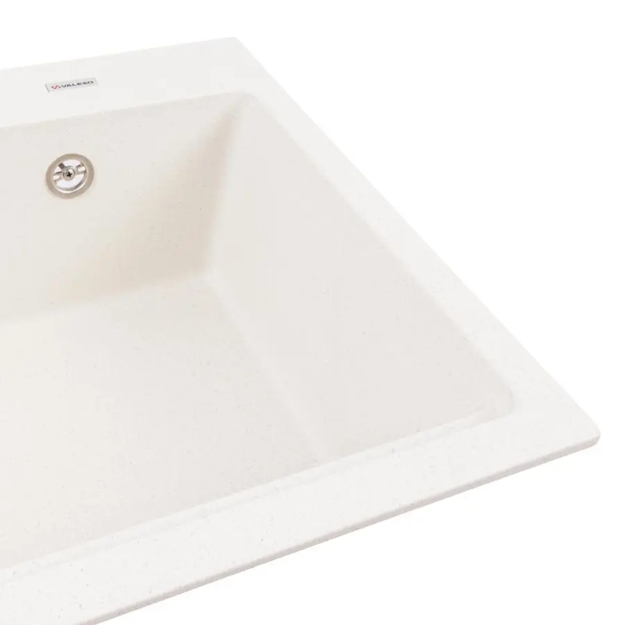 Гранітна мийка для кухні VALESO NIKA 7545 матова Біла в крапку