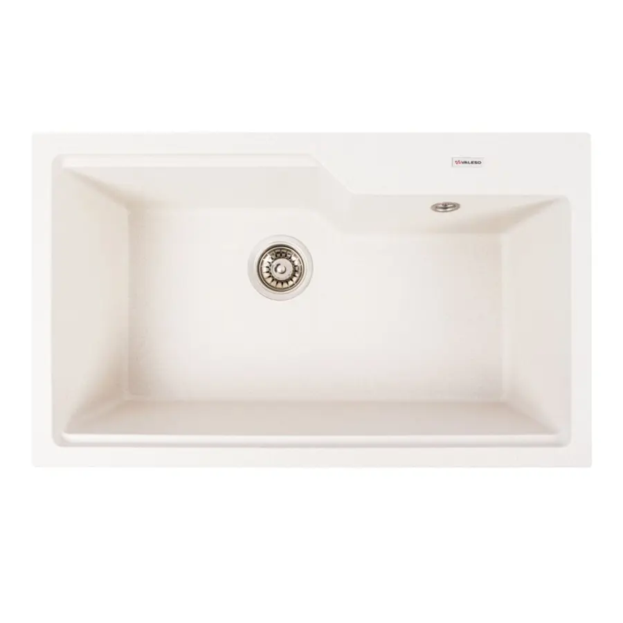 Гранітна мийка для кухні VALESO NIKA 7545 матова Біла в крапку