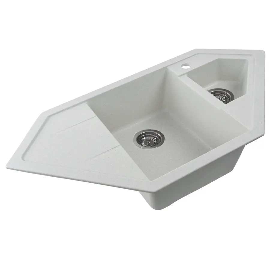 Гранитная мойка для кухни VALESO 9950 PANDORA матовая Белая в точку