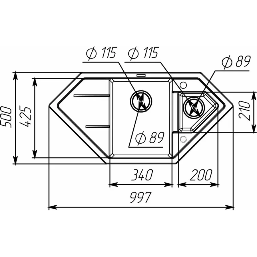 Гранитная мойка для кухни VALESO 9950 PANDORA матовая Белая в точку