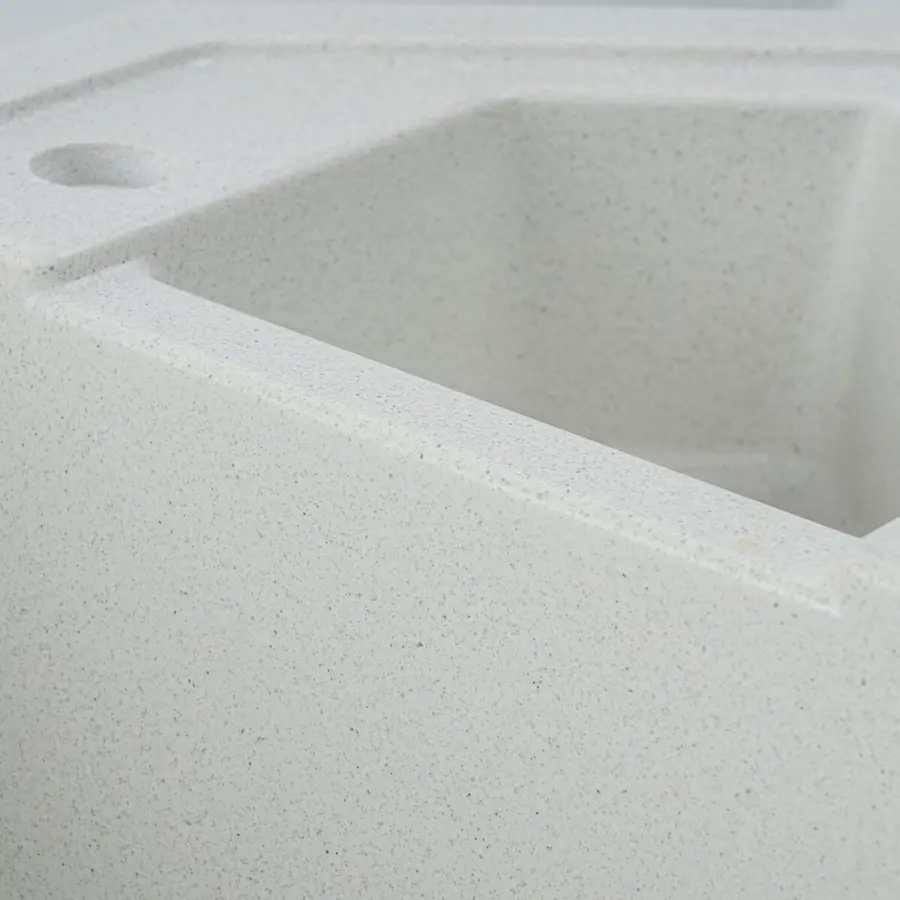 Гранитная мойка для кухни VALESO 9950 PANDORA матовая Белая в точку