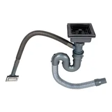 Сифон одинарний для мийок HandmadePVD чорних (квадратний сифон,квадратний перелив)