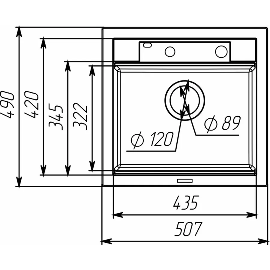 Гранитная мойка VALESO 5149 VIVA (чёрная)