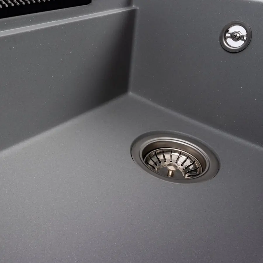 Гранитная мойка для кухни VALESO ATRUM 7950 матовая Серый металлик