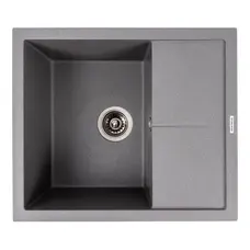 Гранітна кухонна мийка Valeso 5850 REYNA матова з сушкою, сірий мусон