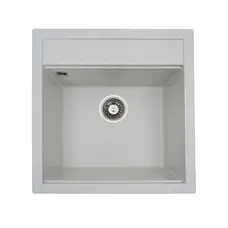 Гранітна мийка для кухні Platinum 5149 FIESTA матова Біла в крапку