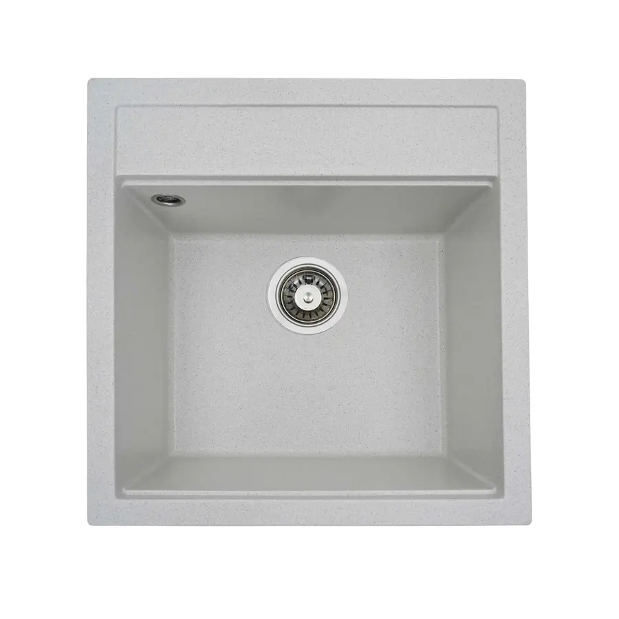 Гранітна мийка для кухні Platinum 5149 FIESTA матова Біла в крапку