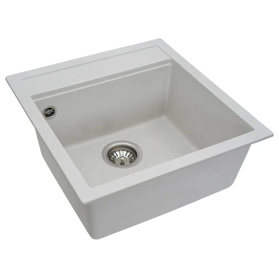 Гранітна мийка для кухні Platinum 5149 FIESTA матова Біла в крапку