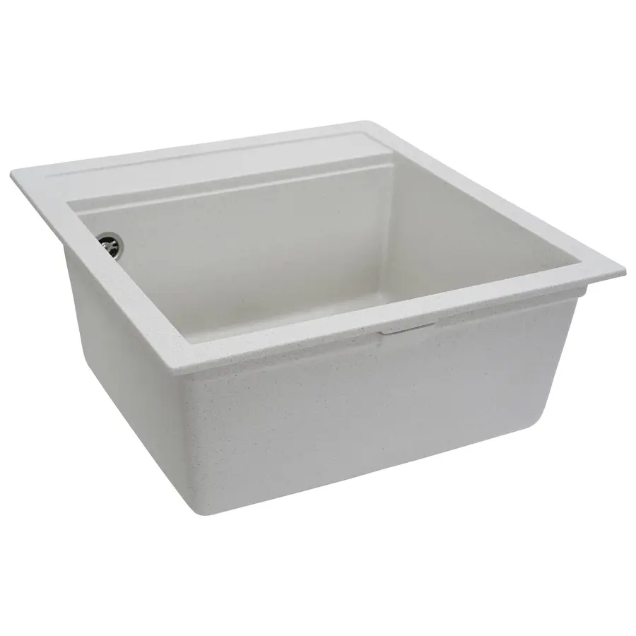 Гранітна мийка для кухні Platinum 5149 FIESTA матова Біла в крапку