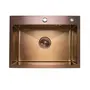 Кухонна мийка Platinum Handmade PVD 600х450х220 мідна (товщина 3,0/1,5 мм корзина та дозатор в комплекті)