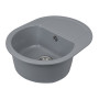 Гранітна мийка для кухні Platinum 6247 BORA глянець Сірий металік