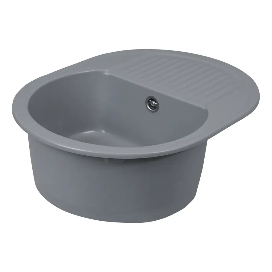 Гранітна мийка для кухні Platinum 6247 BORA глянець Сірий металік