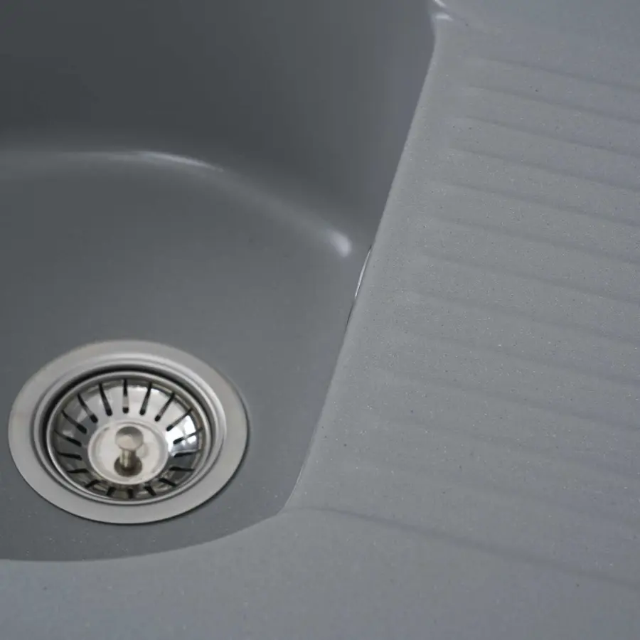 Гранітна мийка для кухні Platinum 6247 BORA глянець Сірий металік