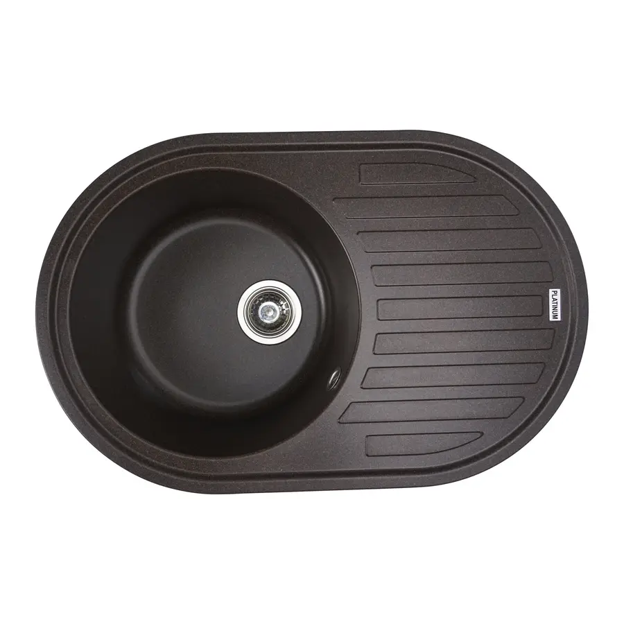 Гранітна мийка для кухні Platinum 7750 LIRA матова Шоколад