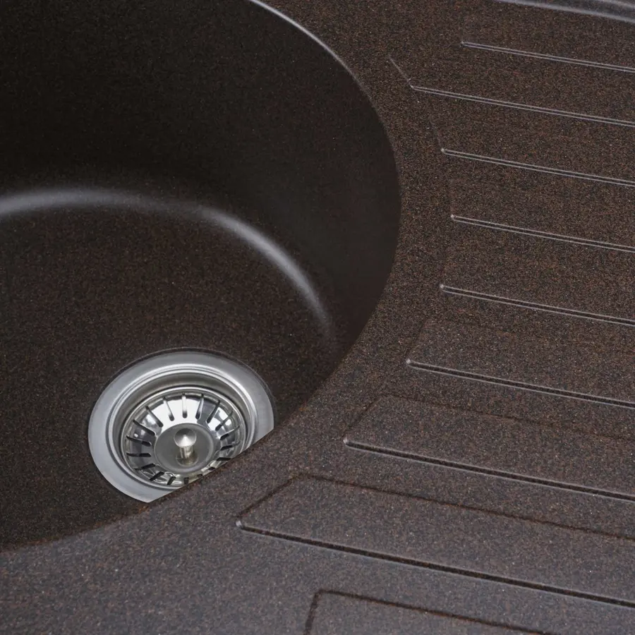 Гранітна мийка для кухні Platinum 7750 LIRA матова Шоколад