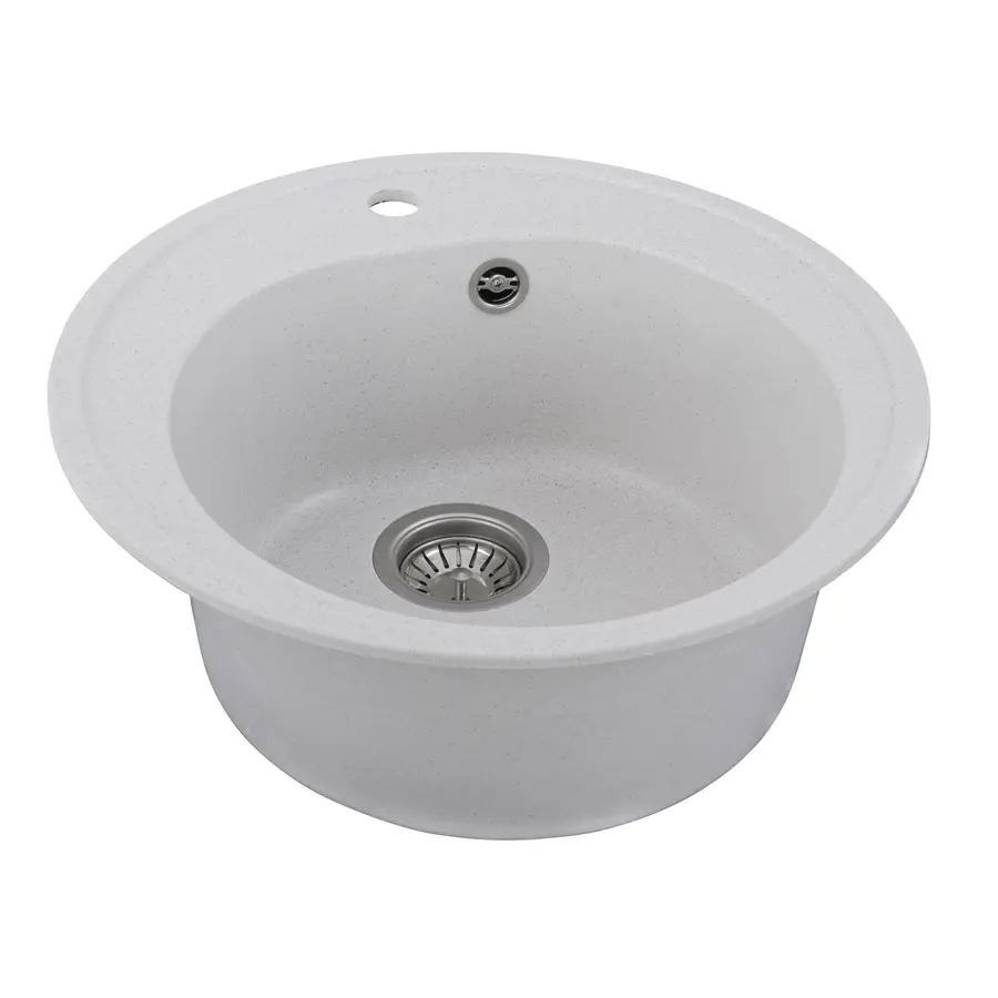 Гранітна мийка для кухні Platinum 510 LUNA матова Біла в крапку