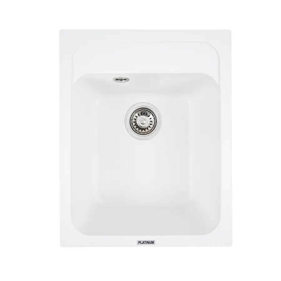 Гранітна мийка для кухні Platinum 4050 KORRADO матова Білосніжна