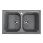 Гранітна мийка для кухні Platinum 7950 Equatoria глянець Сірий металік