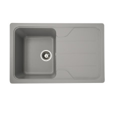 Гранітна мийка для кухні Platinum 7850 CAMELIA глянец Сірий металік
