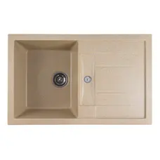 Гранітна мийка для кухні Platinum 7850 TROYA матова Беж