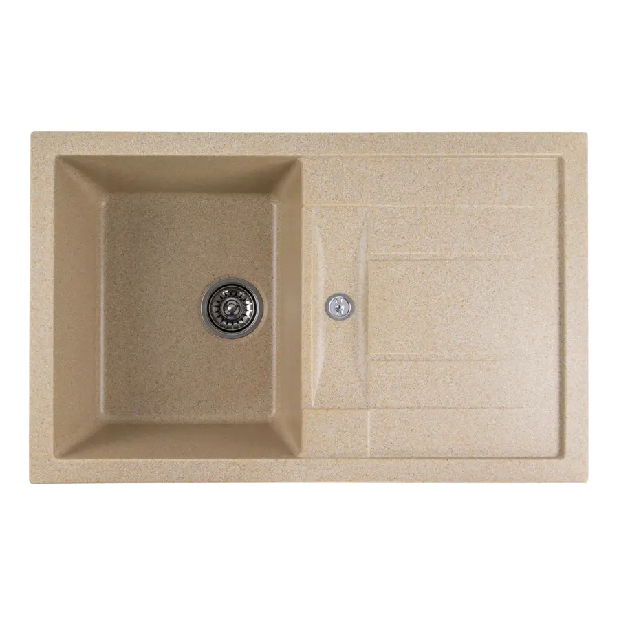 Гранітна мийка для кухні Platinum 7850 TROYA матова Беж