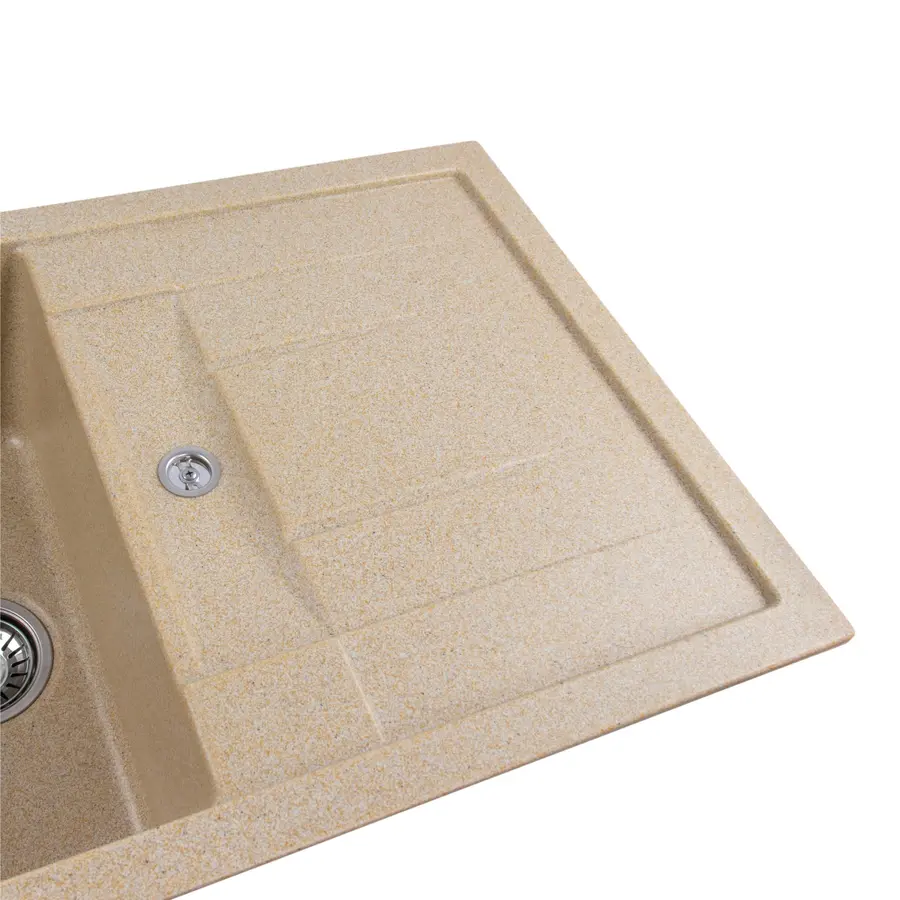 Гранітна мийка для кухні Platinum 7850 TROYA матова Беж