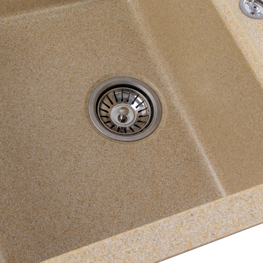 Гранітна мийка для кухні Platinum 7850 TROYA матова Беж