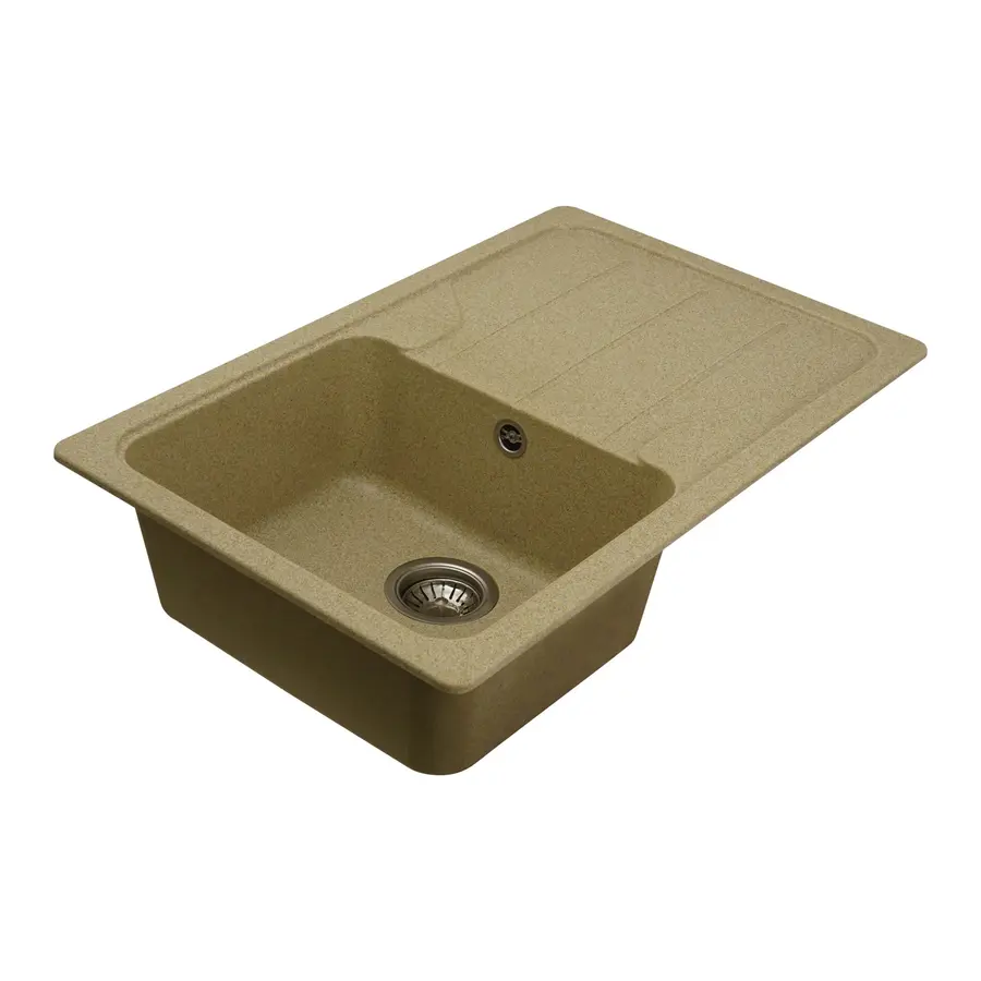 Гранітна мийка для кухні Platinum 7850 CAMELIA глянец Бежевий