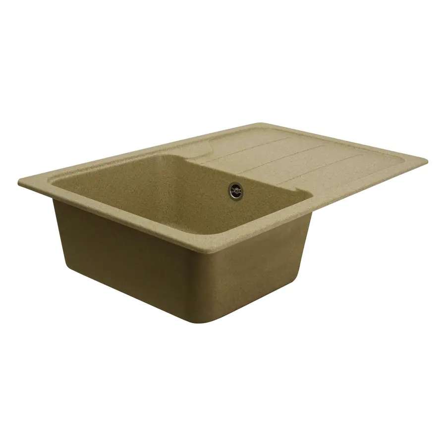 Гранітна мийка для кухні Platinum 7850 CAMELIA глянец Бежевий